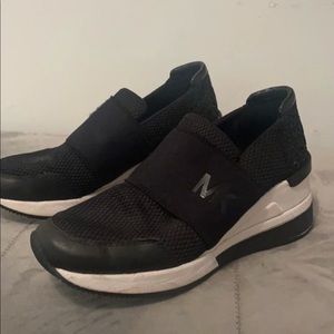 Sparkly Black and White Heeled Michael Kors Sneakers